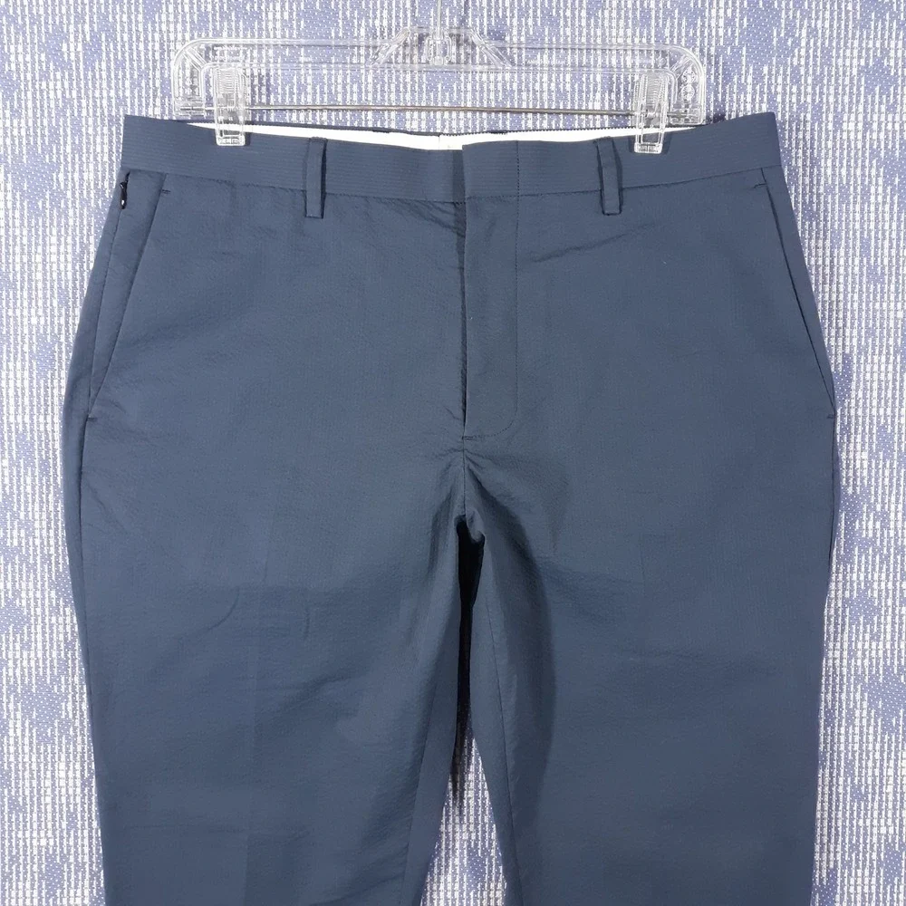 J.CREW Destination Pants Mens 33 x 30 Stretch Straight Performance Seersucker